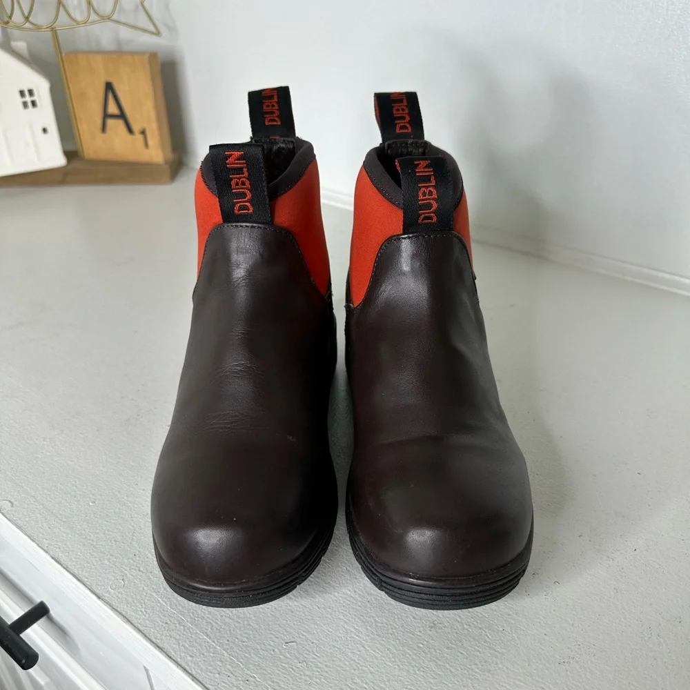 **SOLD**Dublin Women’s Leather Paddock Riding Boots Brown with Red Elastic - Picture 2 of 7
